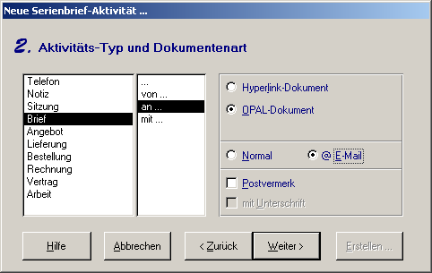 Serienbrief Typ und Stil ...